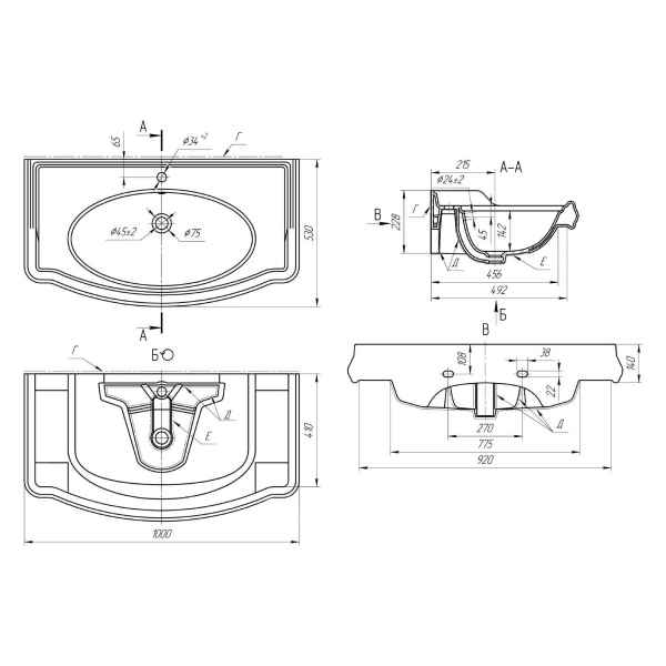 Умывальник мебельный Opadiris Florentina Лоренцо 100 10.220.01000.001