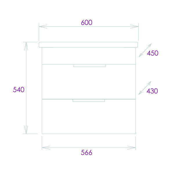 Тумба под раковину подвесная Onika Легран 60 106142
