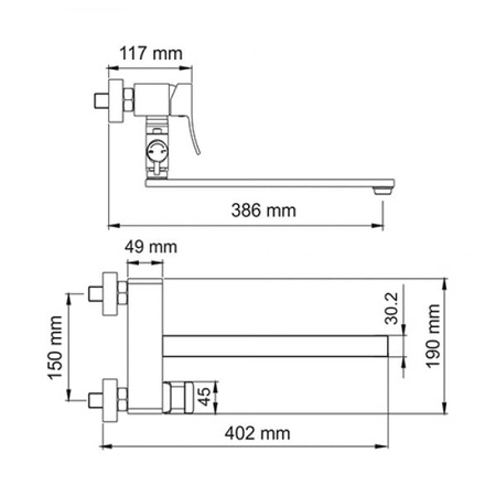 Смеситель для ванны с длинным изливом WasserKRAFT Aller 1062L