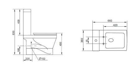 Чаша унитаза Cezares Prati CZR-148 без бачка и крышки
