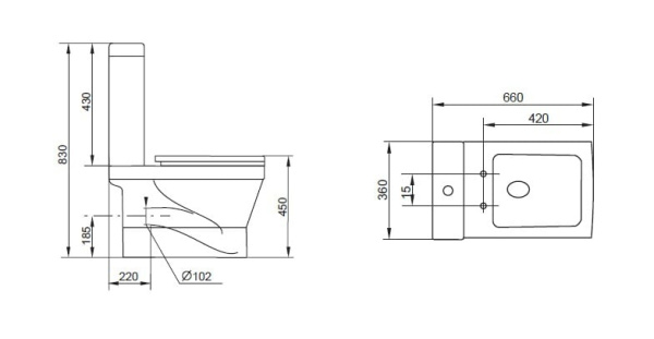 Чаша унитаза Cezares Prati CZR-148 без бачка и крышки