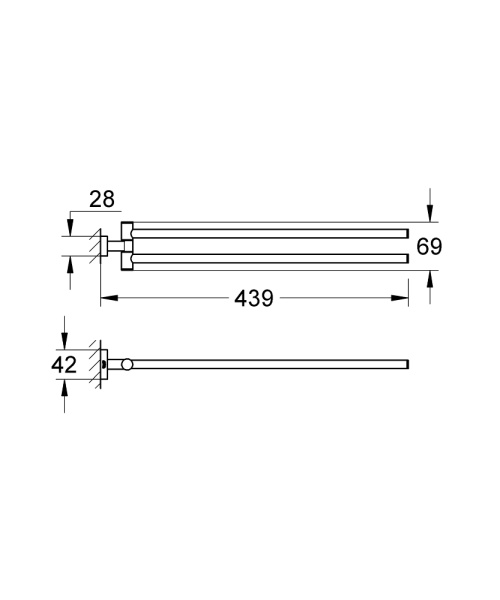 Держатель для полотенца Grohe Essentials Cube 40624 000 (40624000) хром  Держатель для полотенца Grohe Essentials Cube 40624 000 (40624000) хром