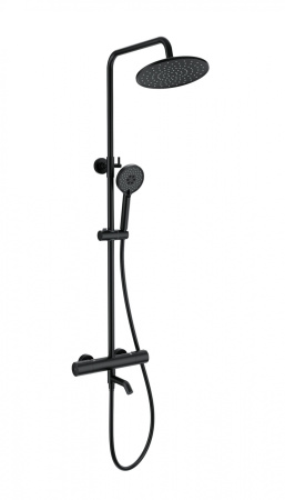 Душевая система с термостатом WONZON & WOGHAND INN 2, черный матовый WW-A3006-T1-MB
