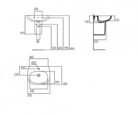 Раковина Ideal Standard TESI T351501