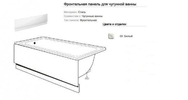 Фронтальная панель для ванны Roca 250100000