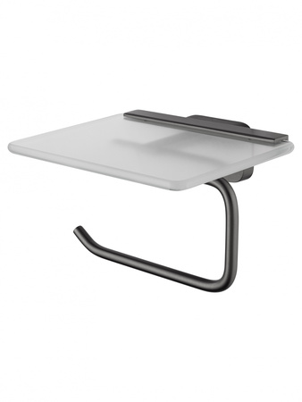 Держатель для туалетной бумаги с полкой WONZON & WOGHAND GRAFFITY, темный графит WW-9326