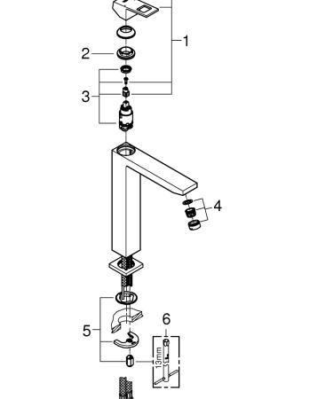 Смеситель для раковины GROHE Eurocube 23406 DC0 (23406DC0) суперсталь