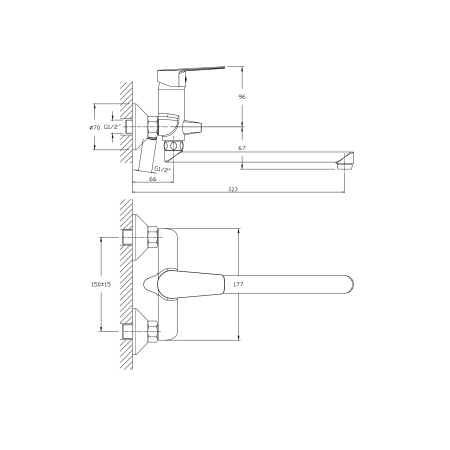 Смеситель для ванны с длинным поворотным изливом RUSH Disco DI6935-51