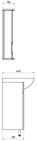 Тумба под раковину ASB-mebel  Мессина 60/2 11431