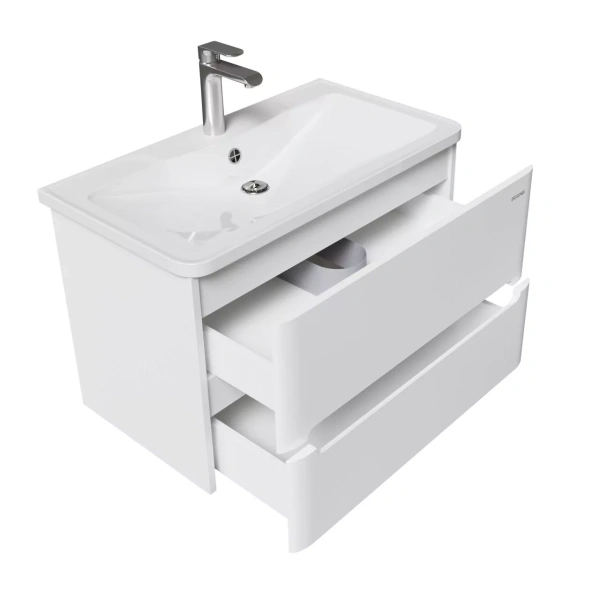 Тумба подвесная Grossman АДЕЛЬ-НОРМА-80 см 108022 с 2-я ящ, белая