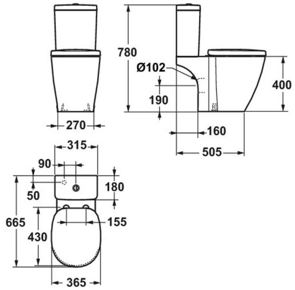 Бачок для унитаза Ideal Standard Connect Cube E797001 Бачок для унитаза Ideal Standard Connect Cube E797001