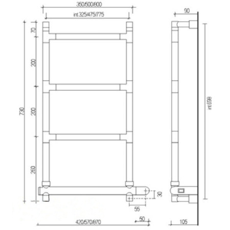 Электрический полотенцесушитель Margaroli Sereno 5824705CRNB