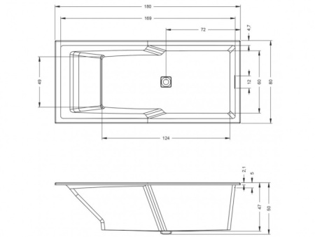 Ванна акриловая Riho Still Shower LED (180x80) B103003005