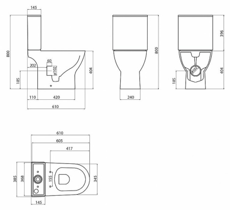 Унитаз напольный безободковый BelBagno LOUNGE BB045CPR