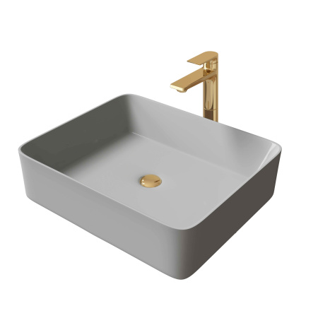 Раковина накладная (48х37) Grossman Color GR-3016GM, серый