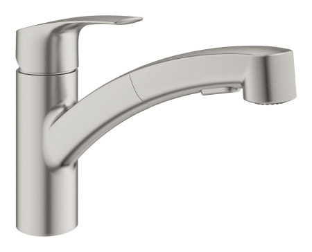 Смеситель для кухни с выдвижным изливом Grohe Eurosmart 30305 DC1 (30305DC1) суперсталь