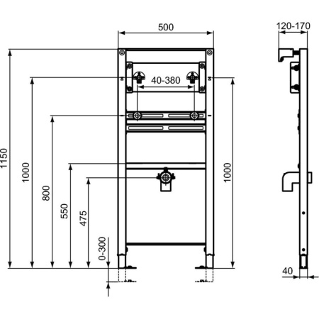Инсталляция для подвесной раковины Ideal Standard PROSYS R016167