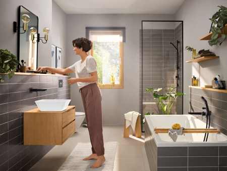 Смеситель для раковины встраиваемый Hansgrohe Rebris E 72568670 черный матовый