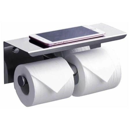 Держатель туалетной бумаги двойной с полкой RUSH Edge ED77142A