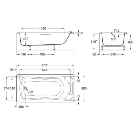 Акриловая ванна Roca BeCool (170x80) ZRU9302852