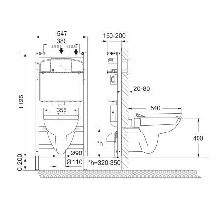 Комплект унитаз с инсталляцией Roca Debba Pack Rimless 893104970 (без кнопки)