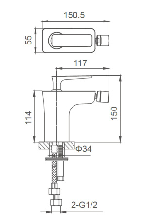 Смеситель для биде WONZON & WOGHAND SHARK, хром WW-485001-CR