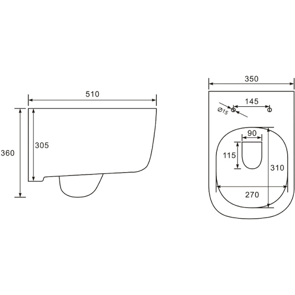 Подвесной безободковый унитаз с сиденьем микролифт beWash Schutz BKWHR102510