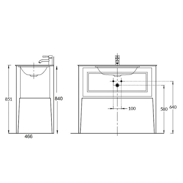 Тумба под раковину Kerama Marazzi Plaza Classic Neo PL.CN.100.1\CAP.M