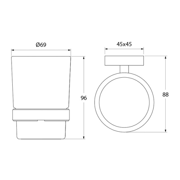 Подстаканник одинарный IDDIS Edifice матовое стекло латунь (EDIMBG1i45)