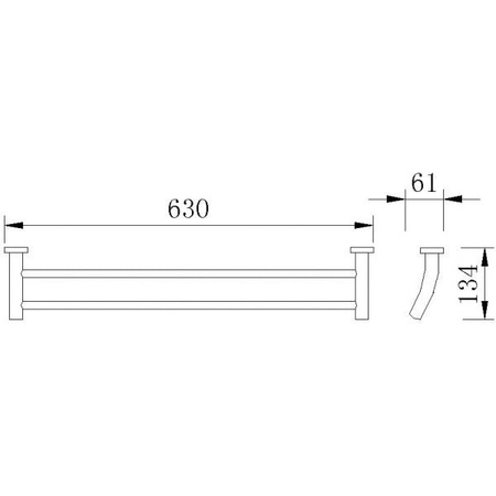 Полотенцедержатель двойной 60 см. RUSH Victoria VI71532
