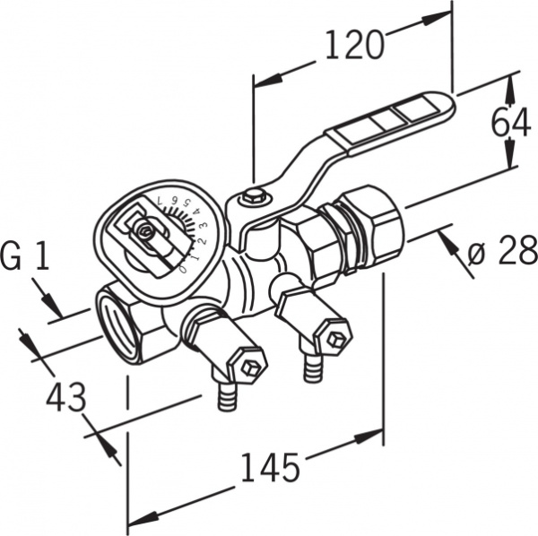 Oras 411028 Регулирующий клапан насоса, Dn 25, ∅Cu 28, G 1.