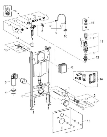 Инсталляция GROHE Solido 5в1 Euro Ceramic WC ArenaCosmo 39700 000 (39700000)
