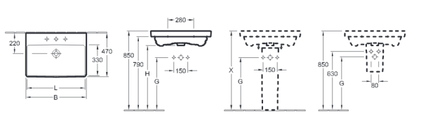 Раковина подвесная Villeroy&Boch Avento (65x47) 41586501