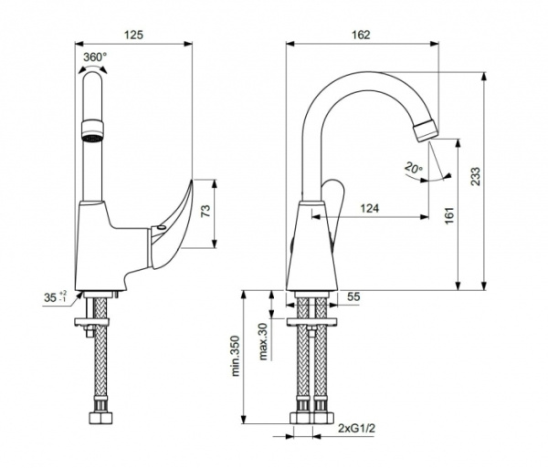 Смеситель для кухни Vidima Orion BA364AA