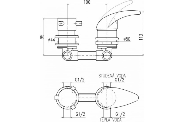 Смеситель встариваемый для ванны Rav Slezak X284
