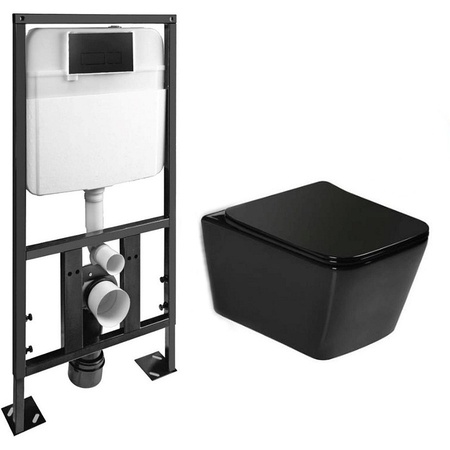Комплект унитаза с инсталляцией SantiLine SL-5004MB+SL-04