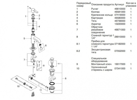 Смеситель однорычажный для раковины Grohe Allure 32757 000 (32757000)