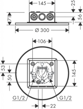 Верхний душ Axor Univ ShowerSolutions 35305000