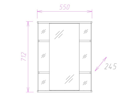 Зеркало-шкаф c подсветкой Onika Глория 55 (55x71,2) 205505