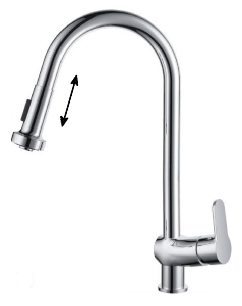 Смеситель для кухни с выдвижной лейкой Rhein.Marx D&K (DA1392501)