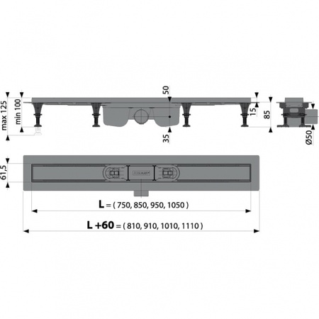 Душевой лоток AlcaPlast Optima APZ12-950
