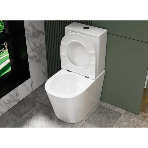 Унитаз ABBER Bequem AC1112T компакт белый, безободковый торнадо