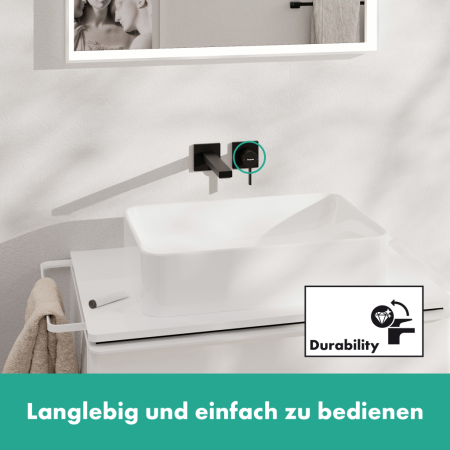 Смеситель для раковины встраиваемый Hansgrohe Tecturis E 73051670 черный матовый 