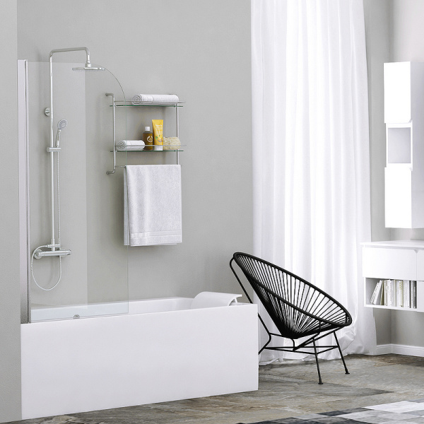 Стеклянная шторка на ванну (80х140) WasserKRAFT Leine 35P01-80