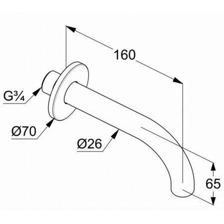 Излив для ванны Kludi Bozz 3850539