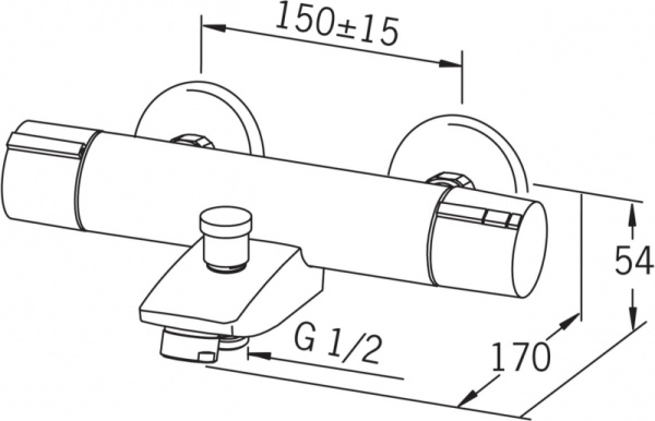 Cмеситель для ванны и душа Oras Cubista 2875U