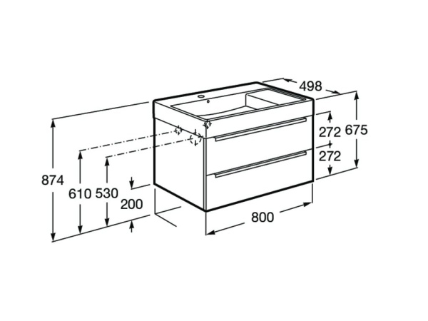 Тумба под раковину Roca Inspira 800 белый глянец 857001806