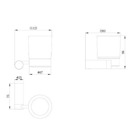 Настенный держатель для зубных щеток Raiber Graceful RP-80007 хром