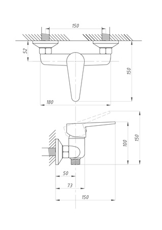 Смеситель для душа ПСМ-Профсан КОМПЛЕКТАЦИЯ  PSM-104-4