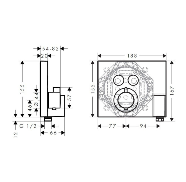 Термостат для душа Hansgrohe ShowerSelect 15765000